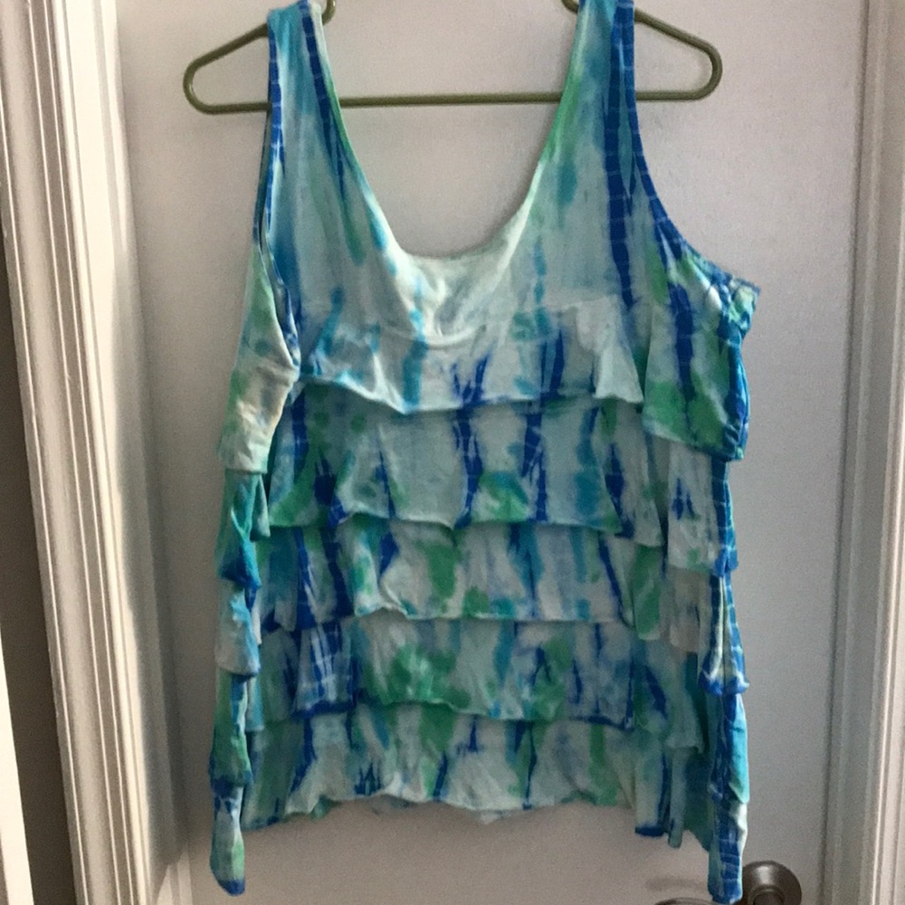 Women’s tie dye layered tank top XL
